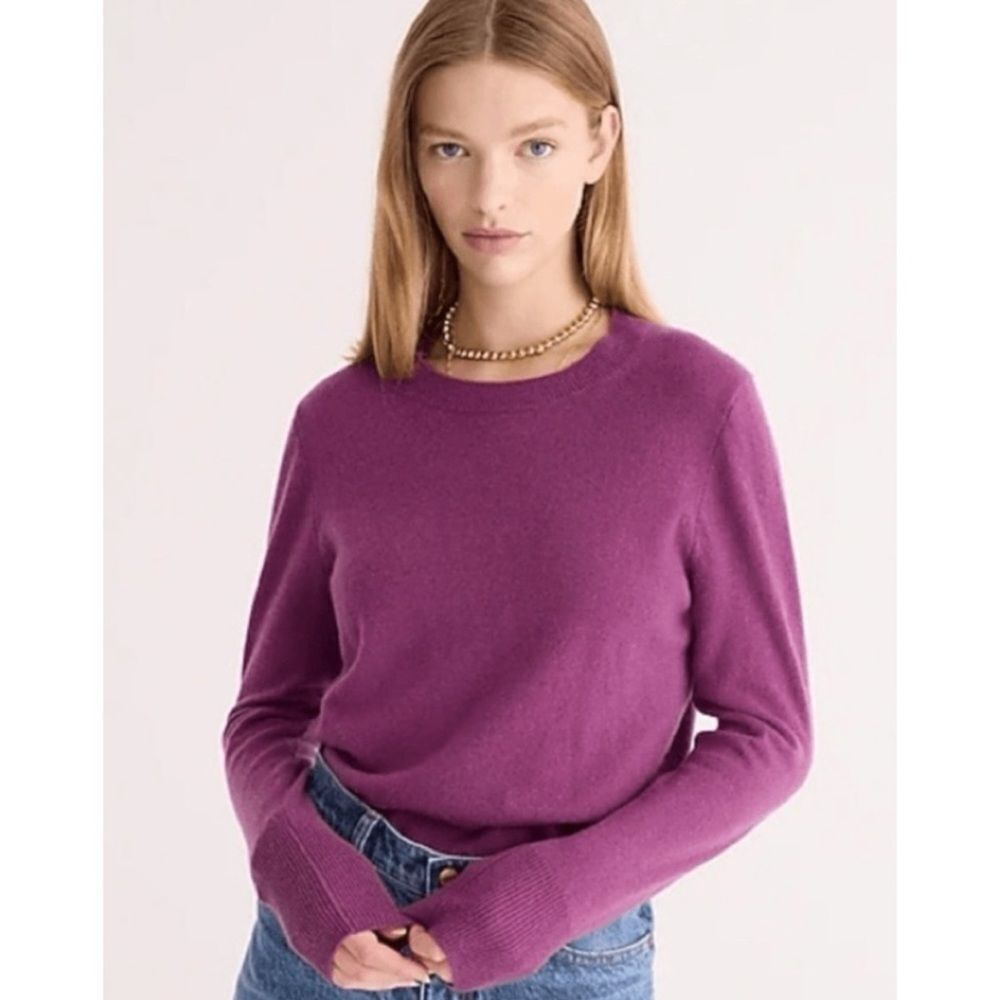 NEW NO TAGS J.Crew Cashmere classic-fit crewneck sweater Size S in  Plum Purple